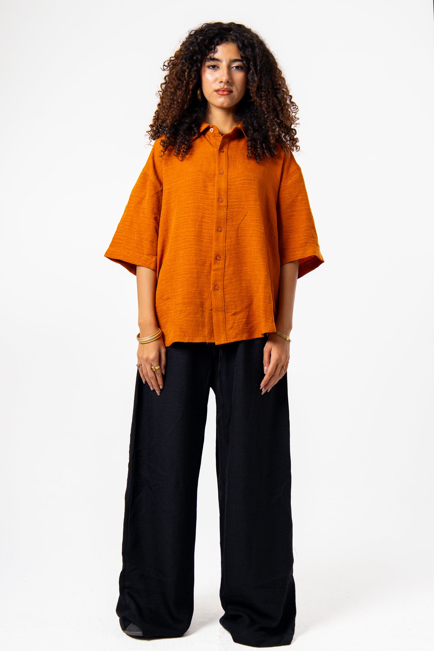 Women Linen Pants (Black)