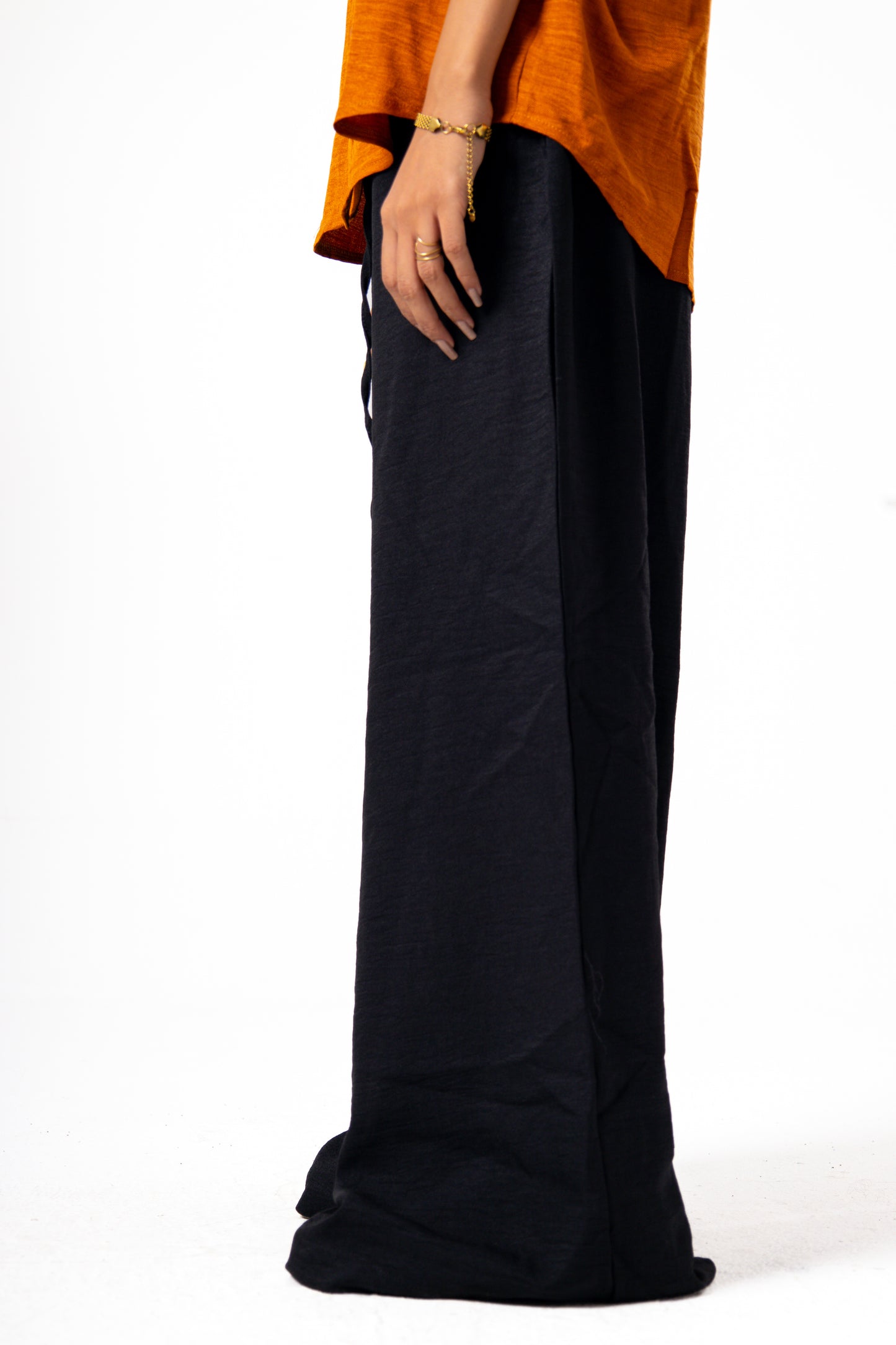 Women Linen Pants (Black)