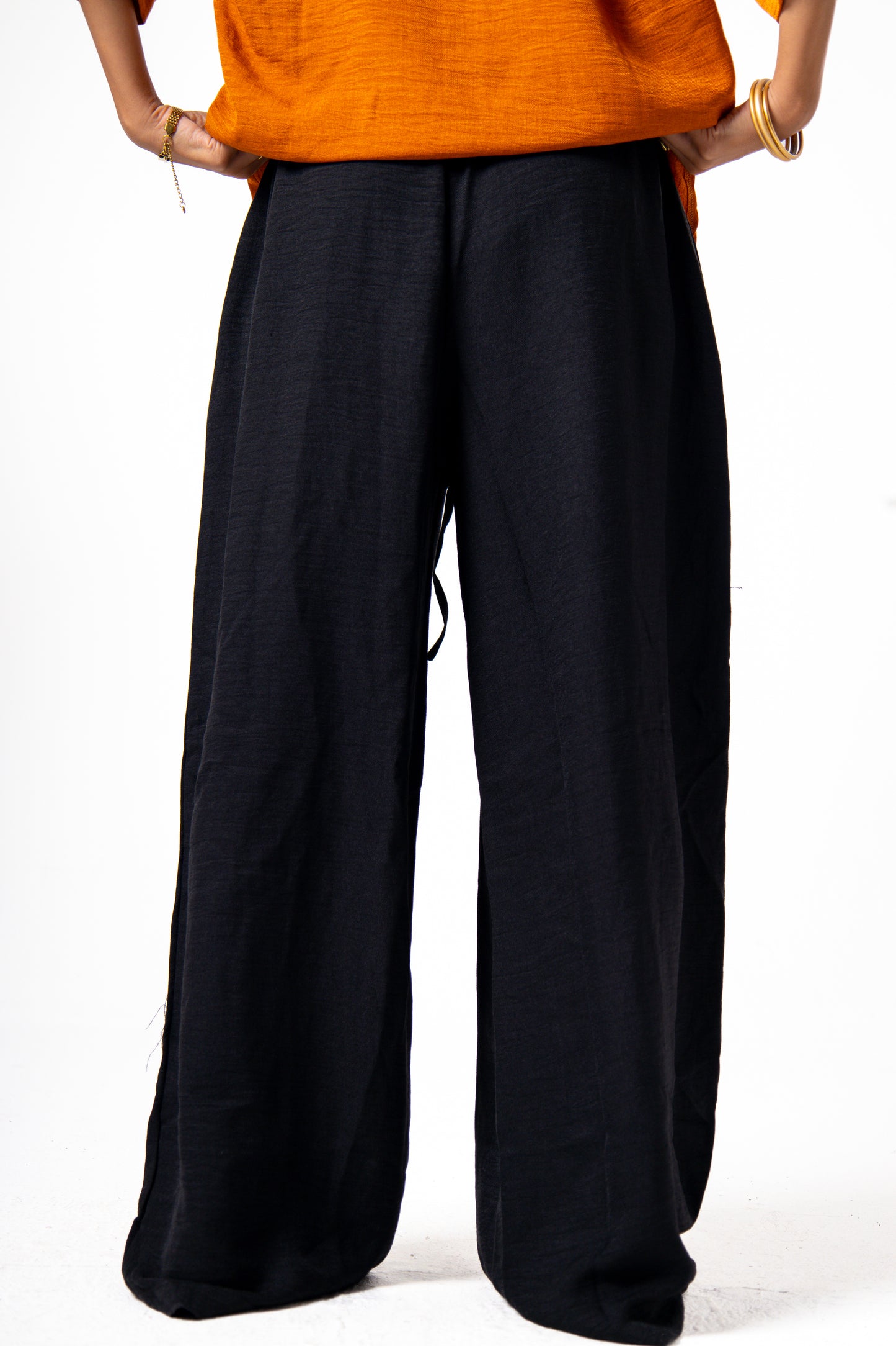 Women Linen Pants (Black)
