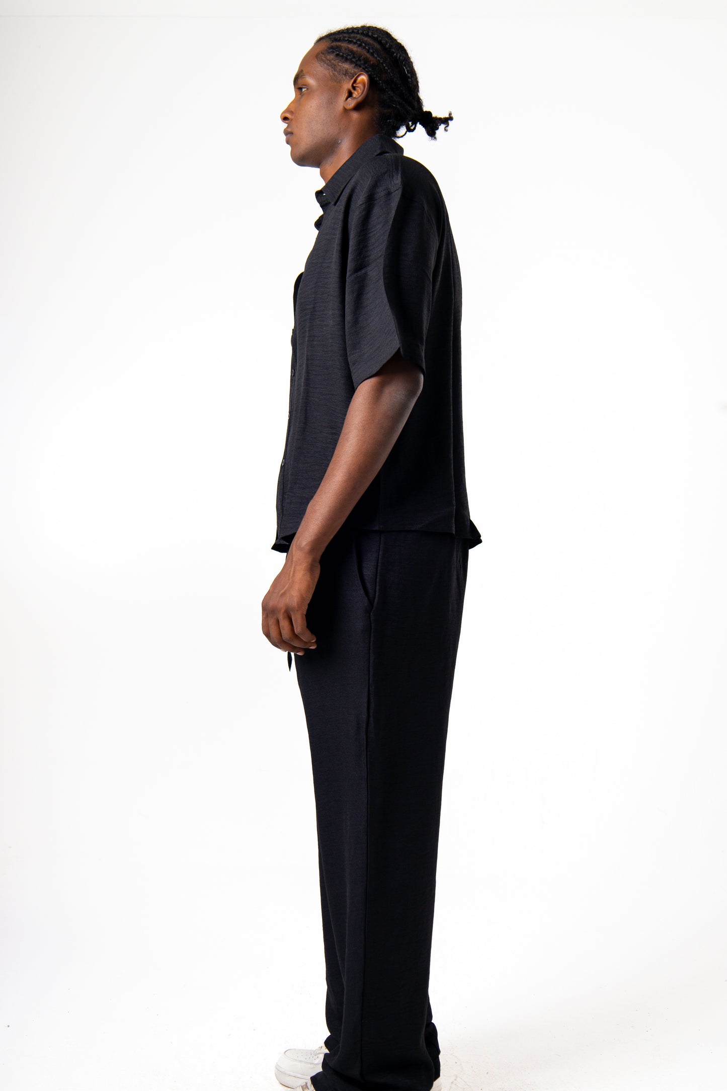 Men Linen Shirt (Black)