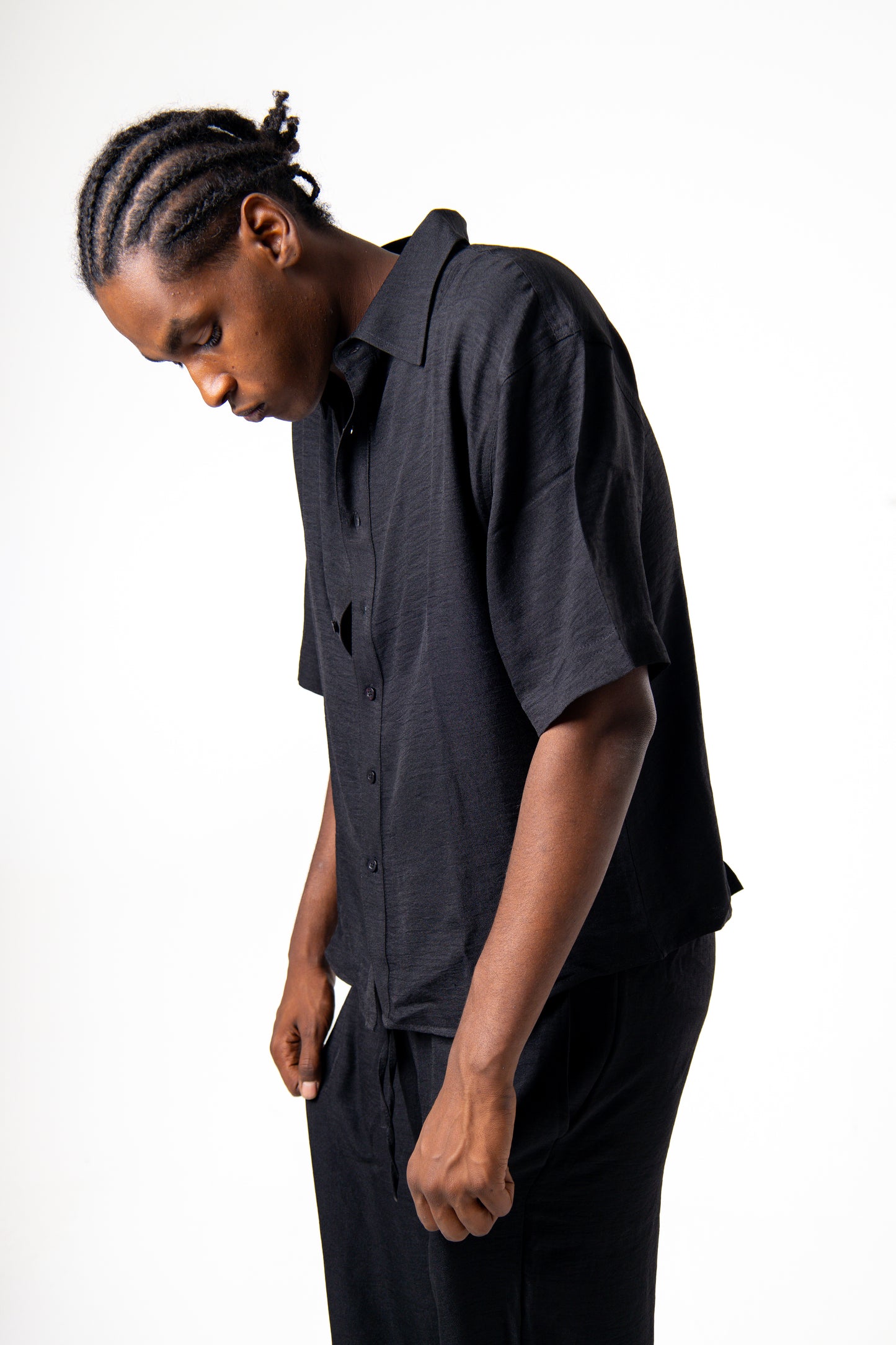 Men Linen Shirt (Black)