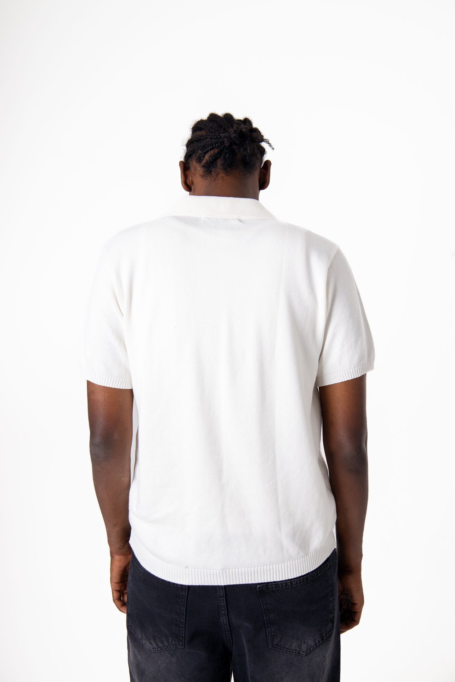 27 Stitched Knit White Tee