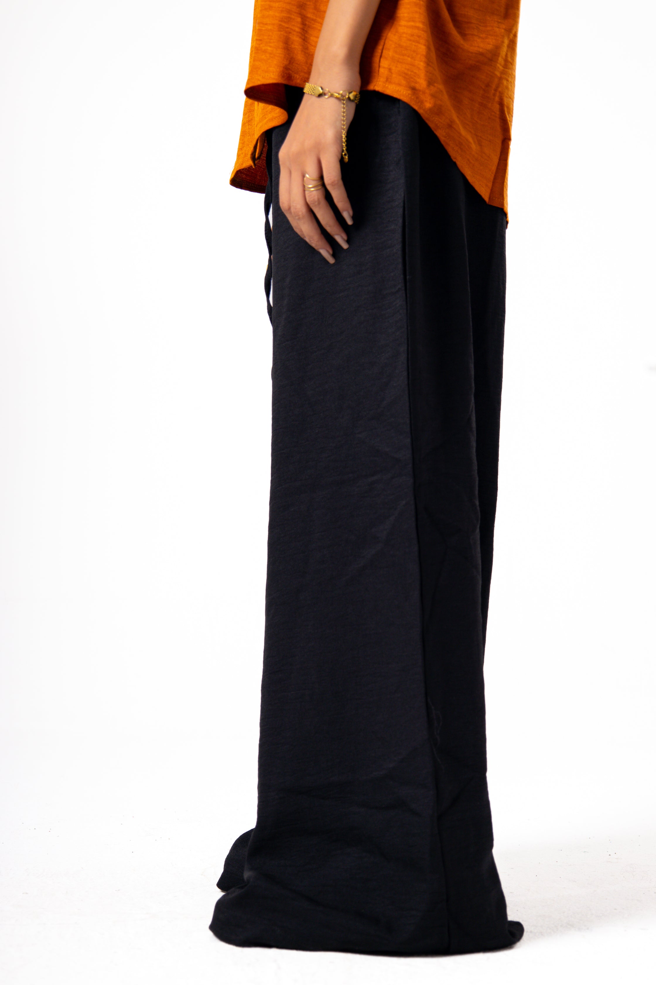 Women Linen Pants (Black)