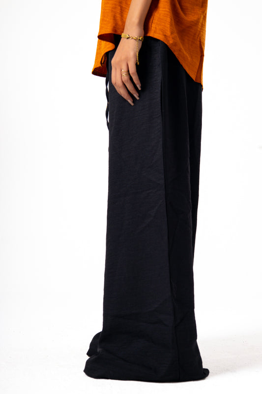 Women Linen Pants (Black)