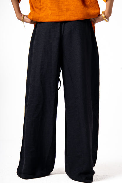 Women Linen Pants (Black)
