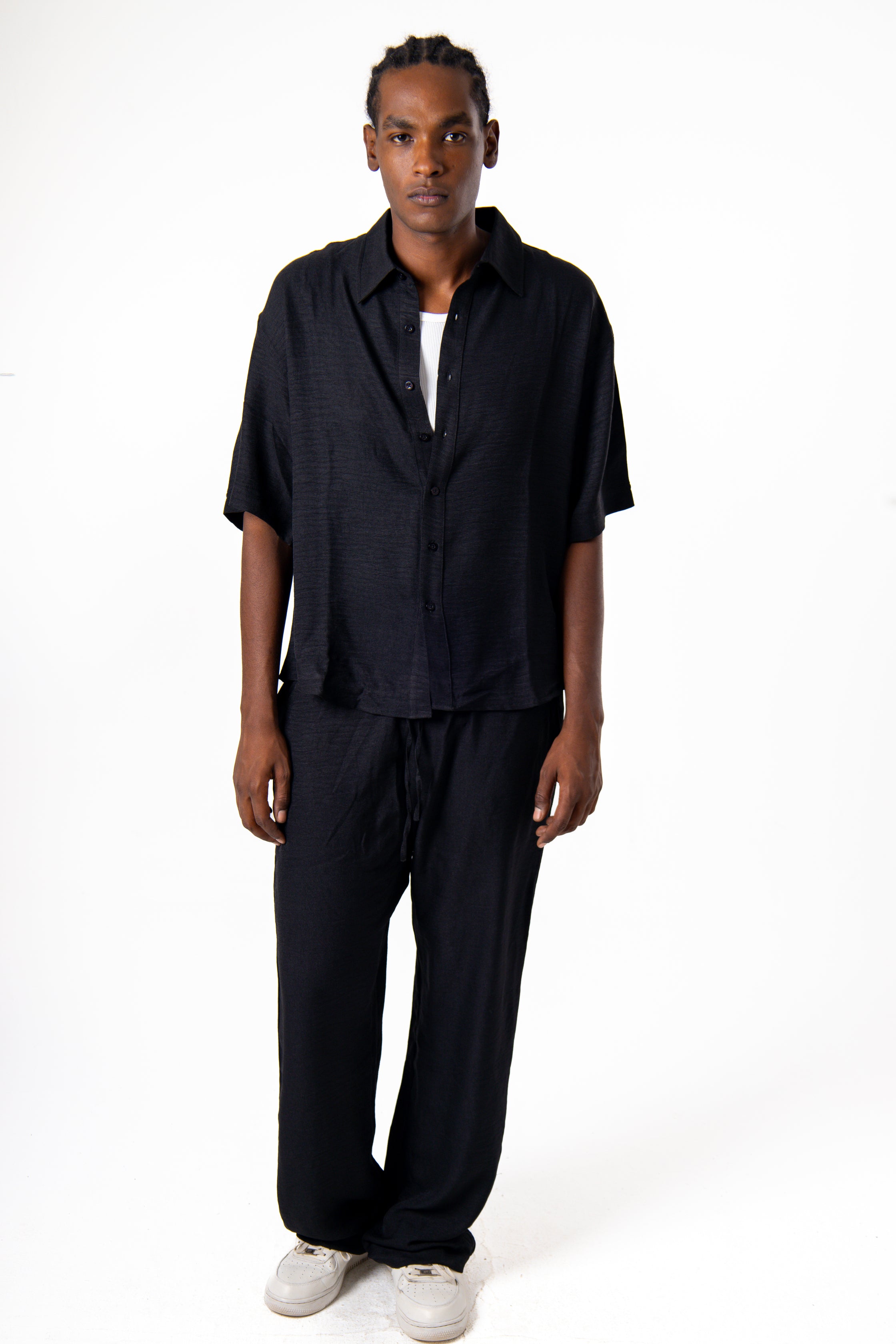 Men Linen Pants (Black)