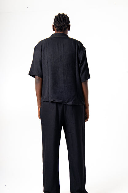 Men Linen Shirt (Black)