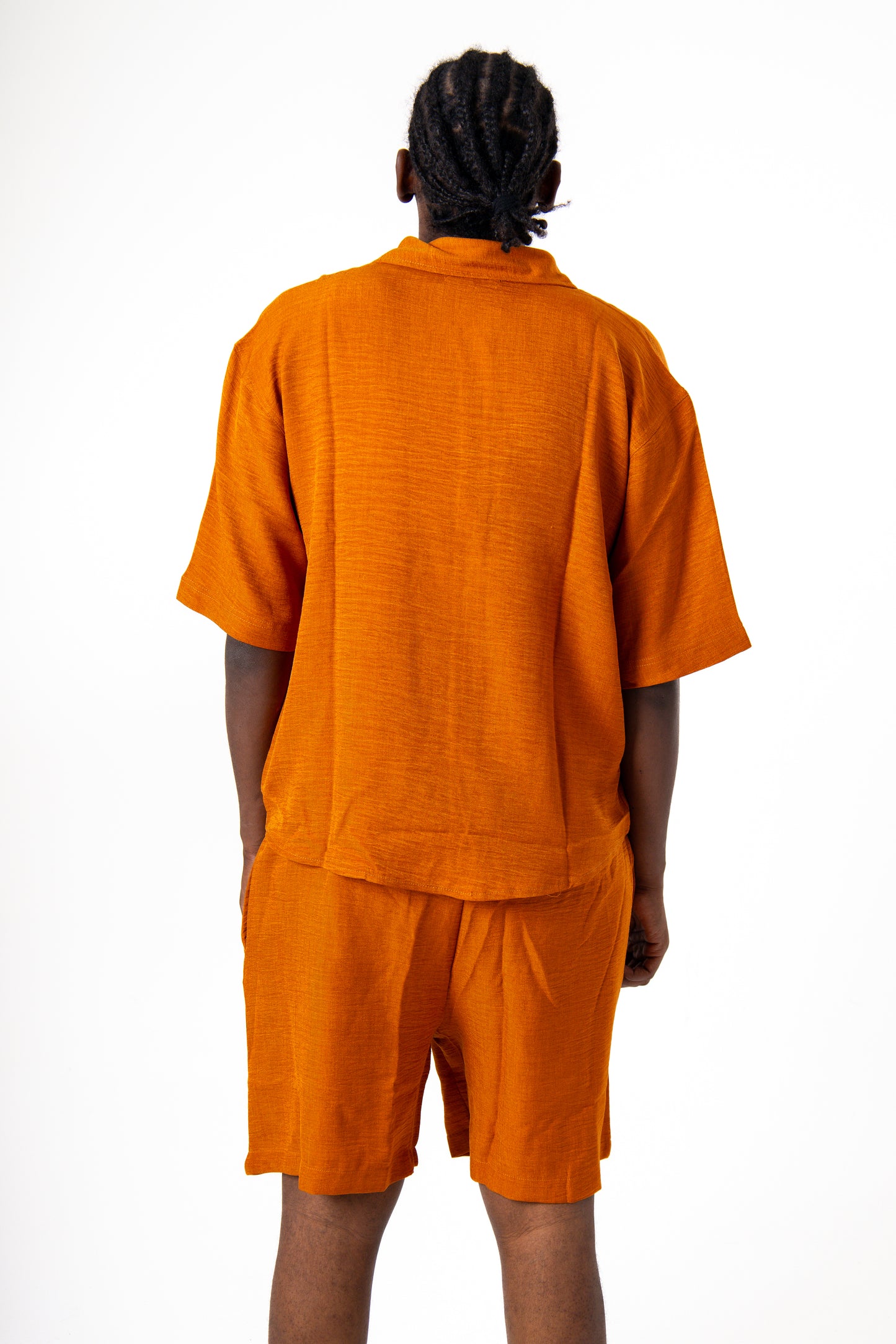 Men Linen Shirt  (Orange)