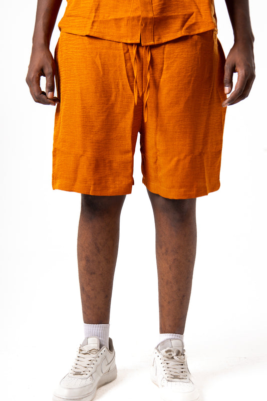 Men Linen Short (Orange)