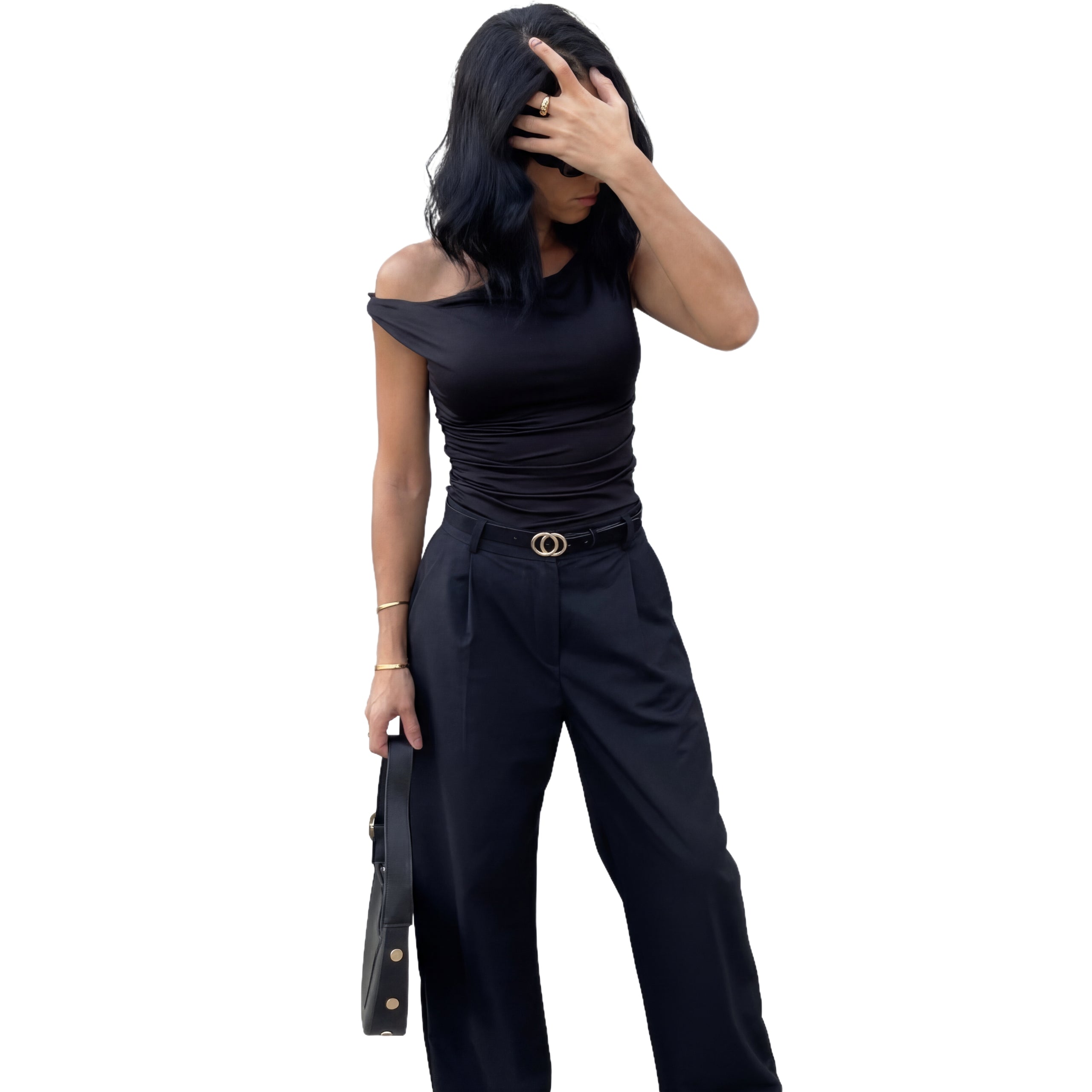 ESY One Shoulder Top (Black)