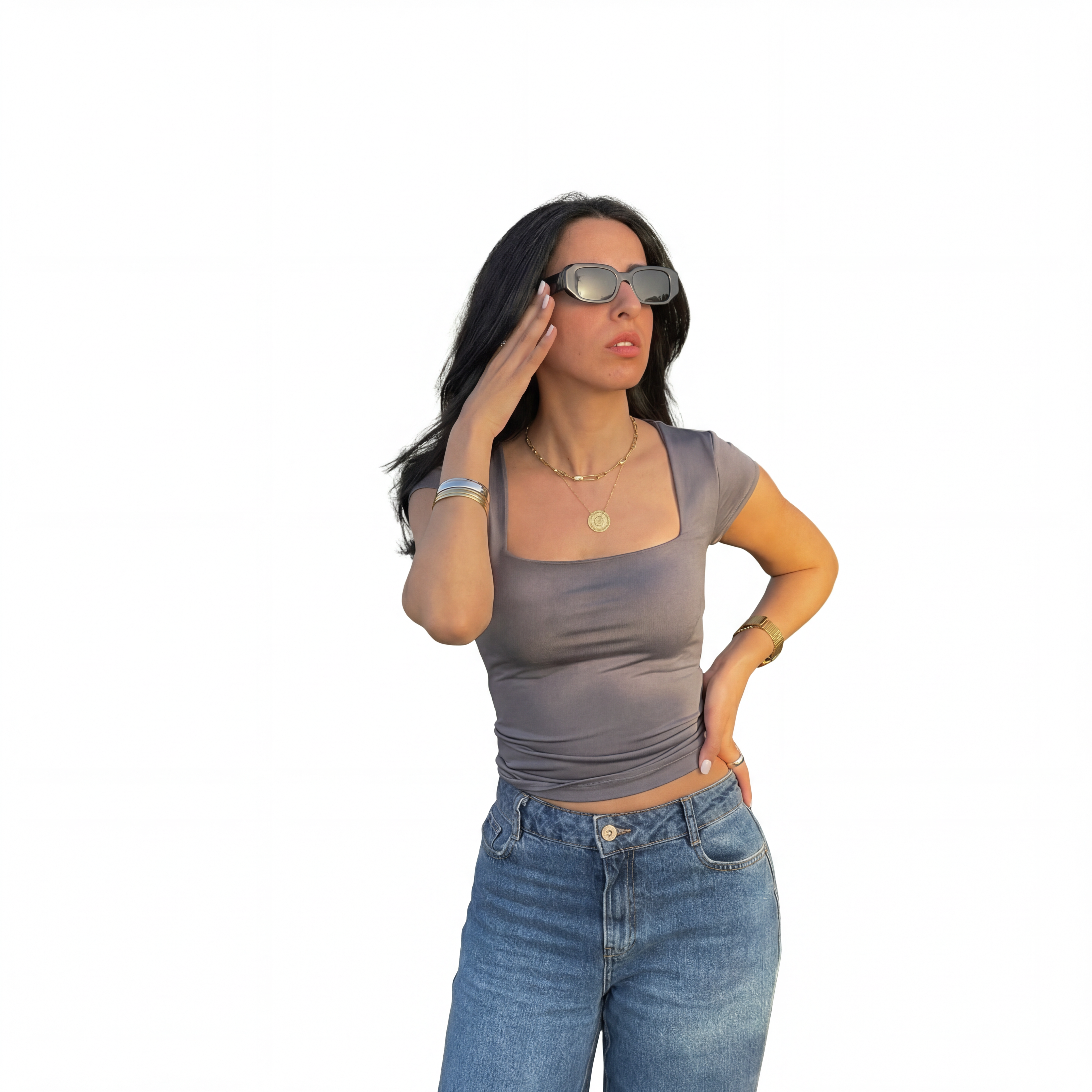 ESY Half Sleeves/Basic Top (Dark Gray)