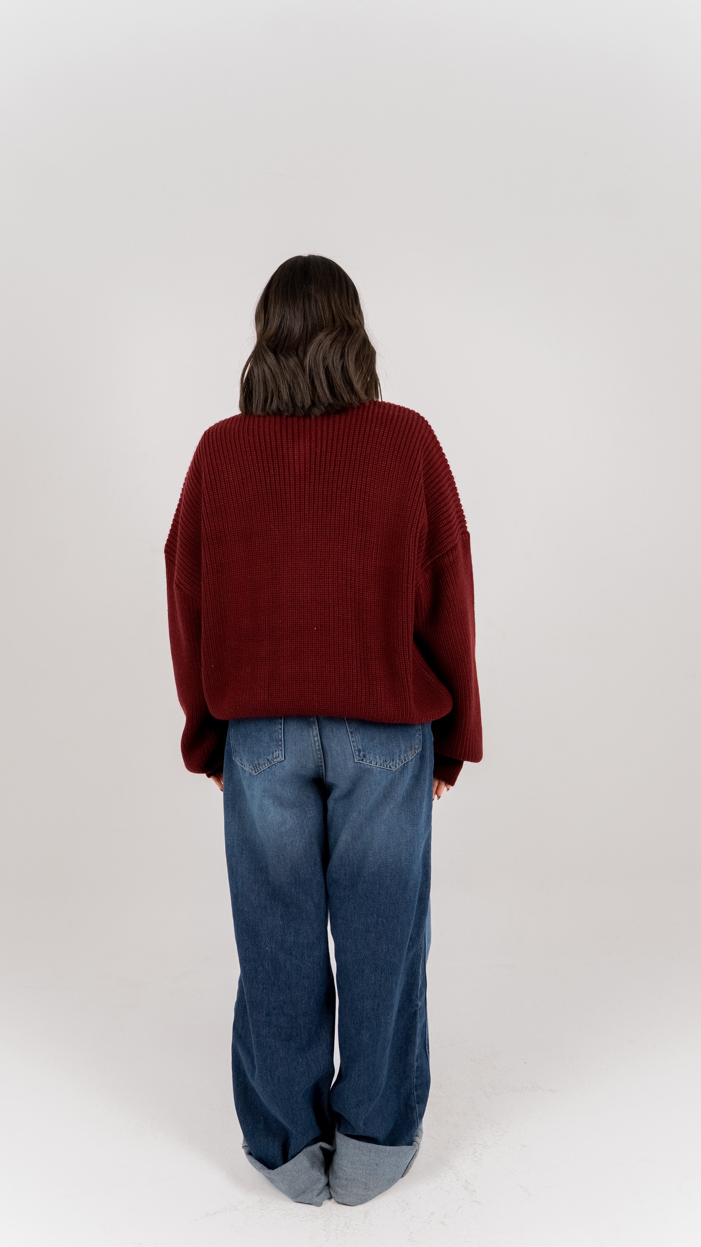 UNDERRATED QZIP SWEATER (BURGANDY)
