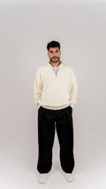 UNDERRATED QZIP SWEATER (CREAMY)