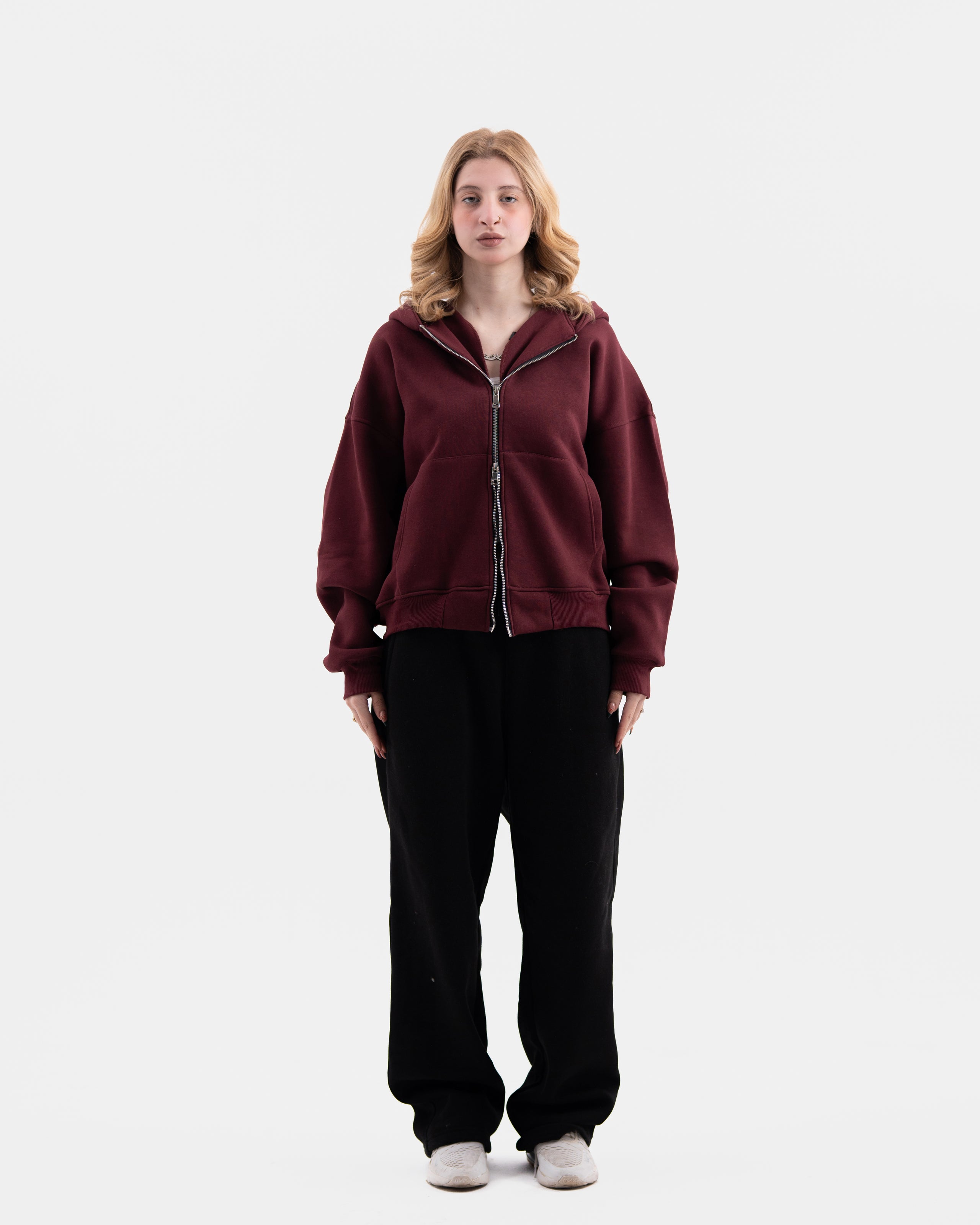 UNDERRATED ZIP UP JACKET (BURGANDY)