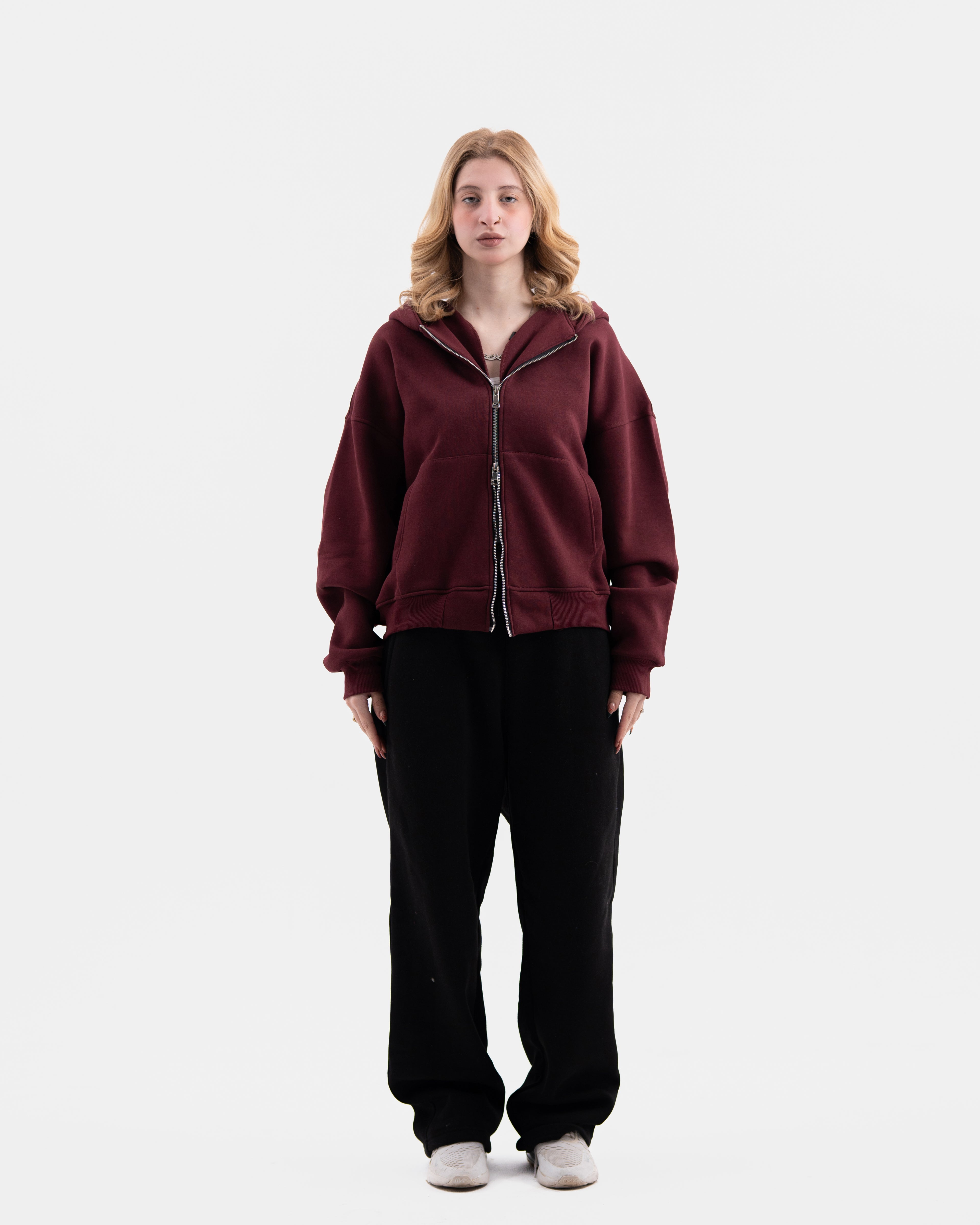 UNDERRATED ZIP UP JACKET (BURGANDY)