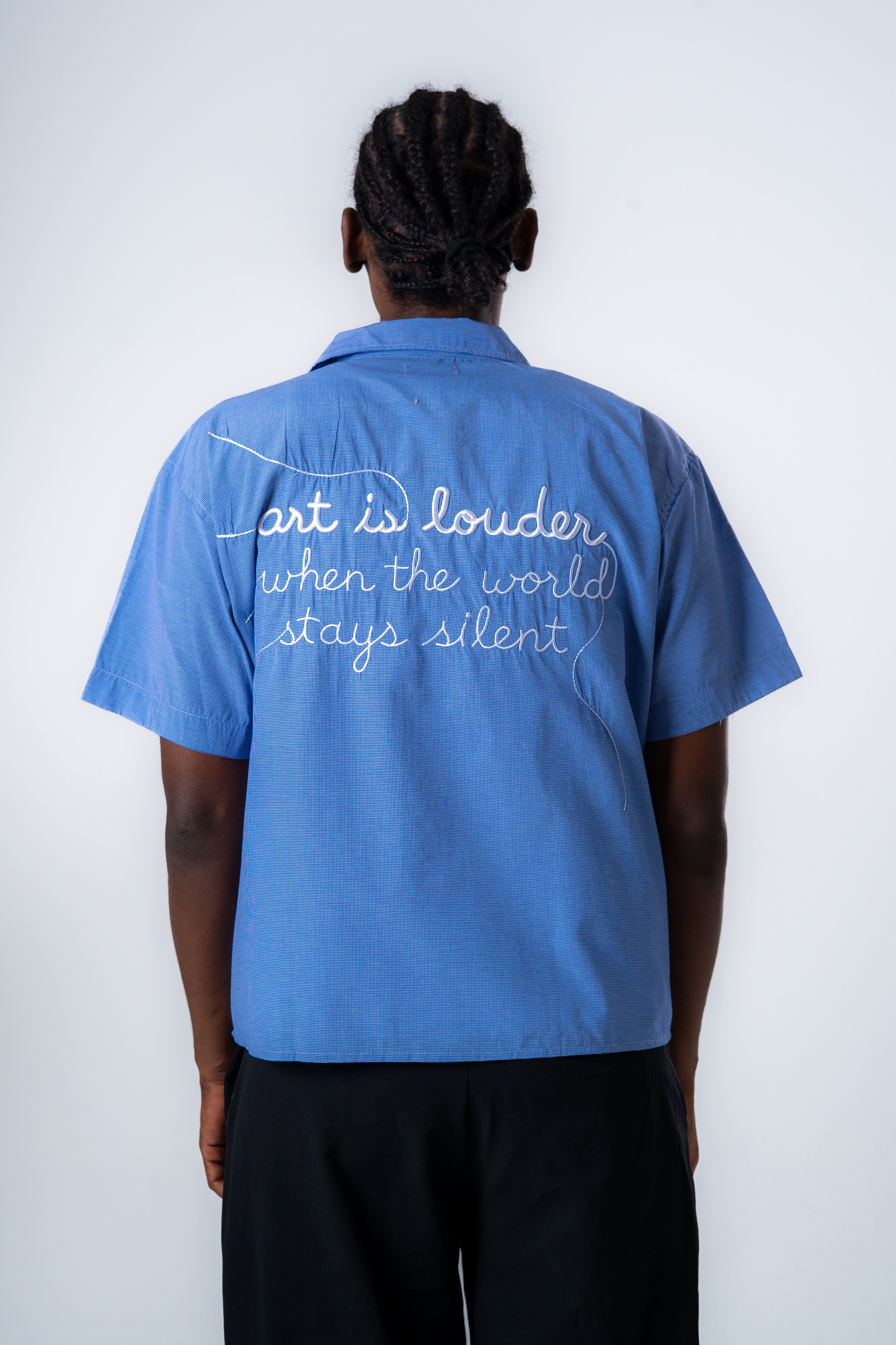 Fools Art Slouder Shirt (NavyxWhite)