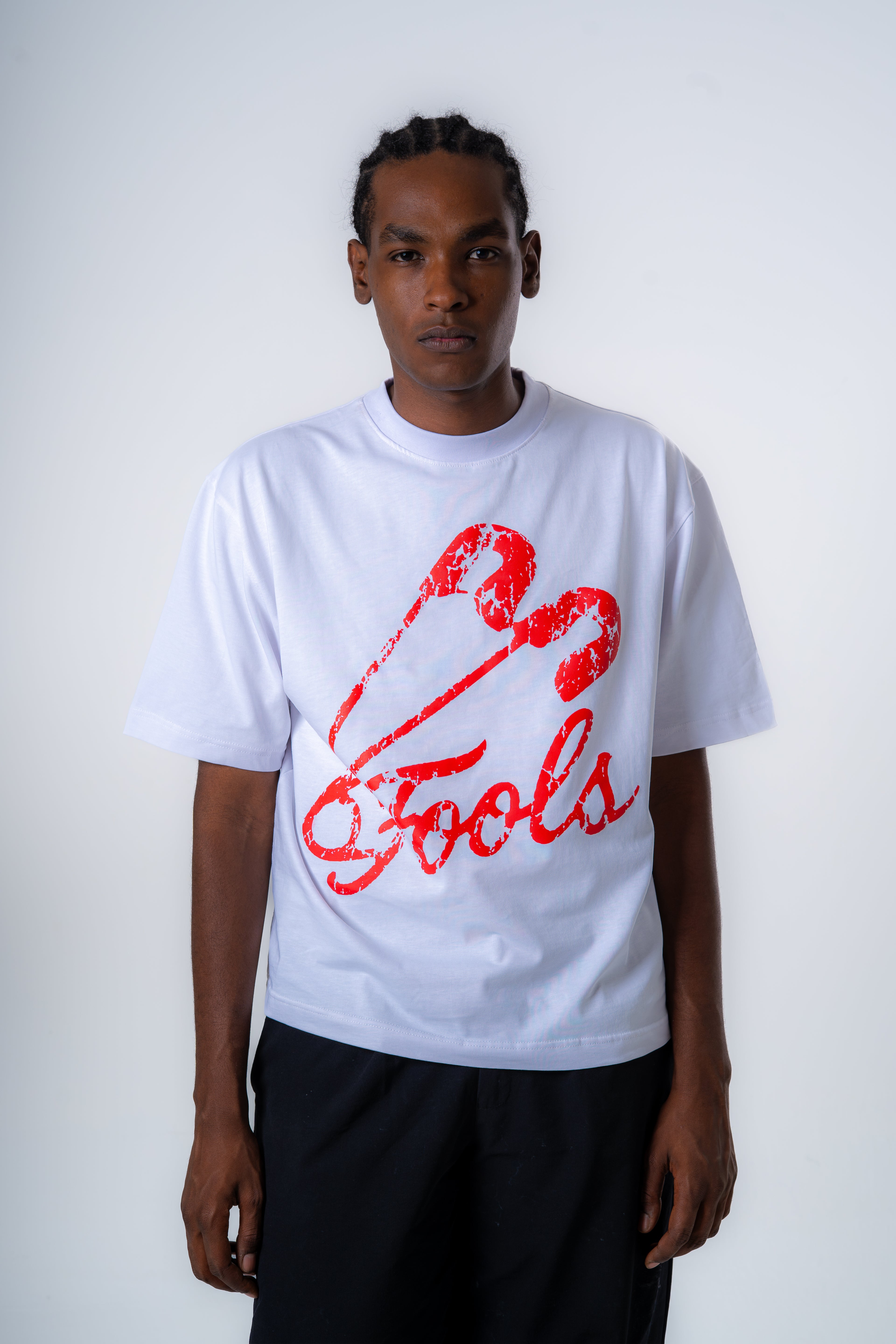 Fools Pinned Reality Tshirt (whitexred)