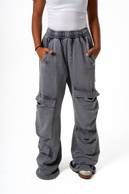 Cargo washed sweatpants