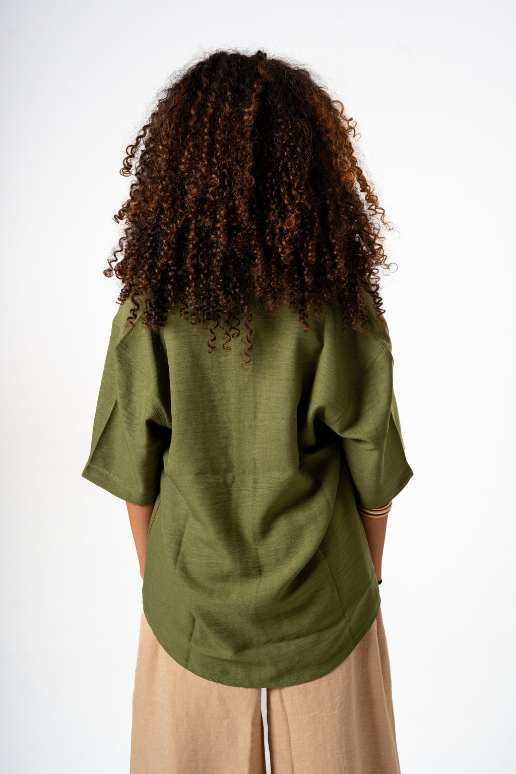 Women Linen Shirt (Olive)