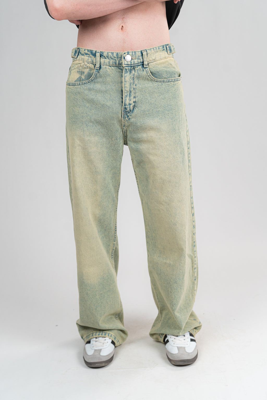 DENJOE GREENISH BAGGY JEANS UNISEX