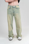 DENJOE GREENISH BAGGY JEANS UNISEX