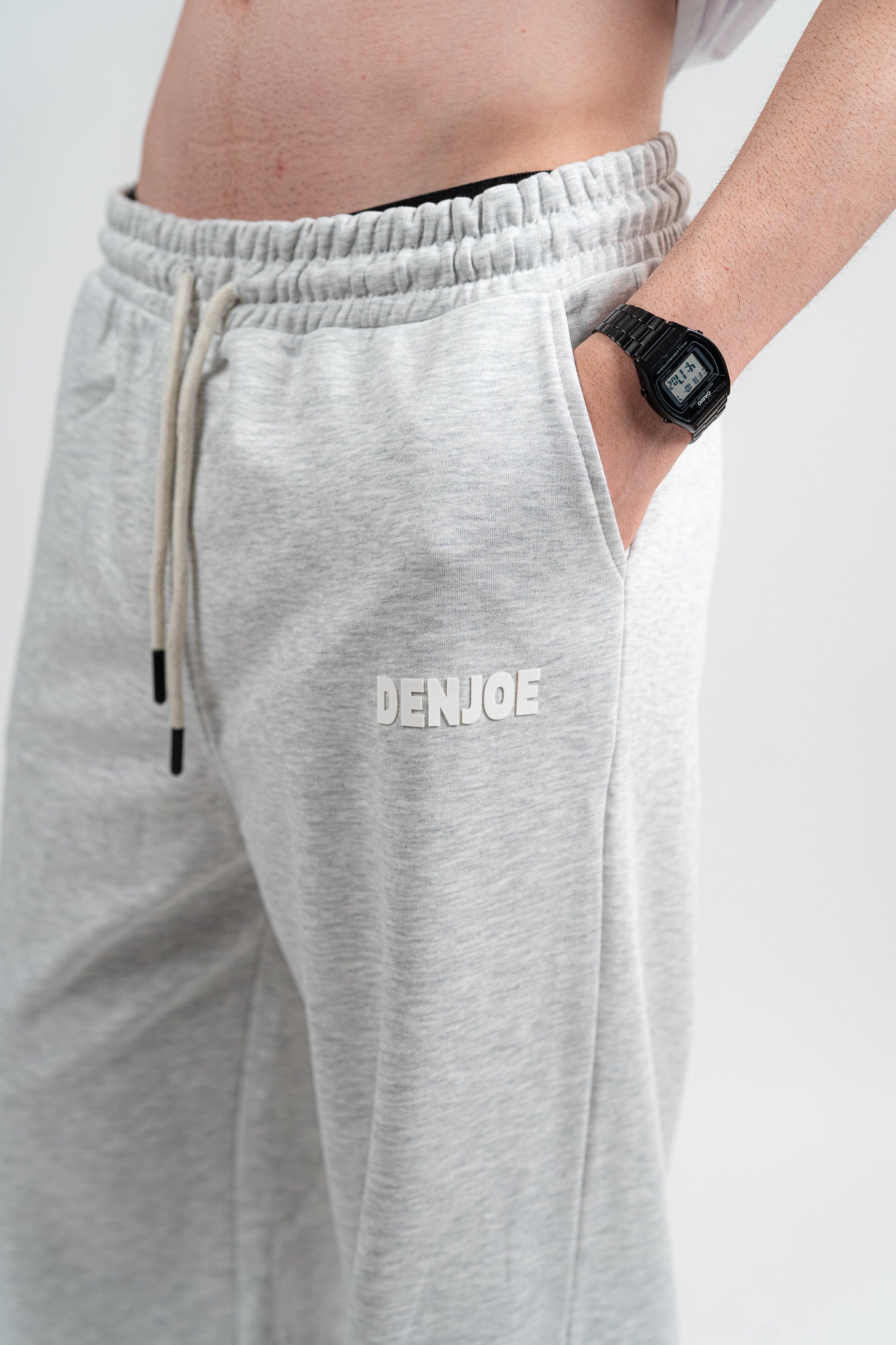 DENJOE LIGHT GREY SWEATPANTS LOOsE FIT (LIGHT GRAY)