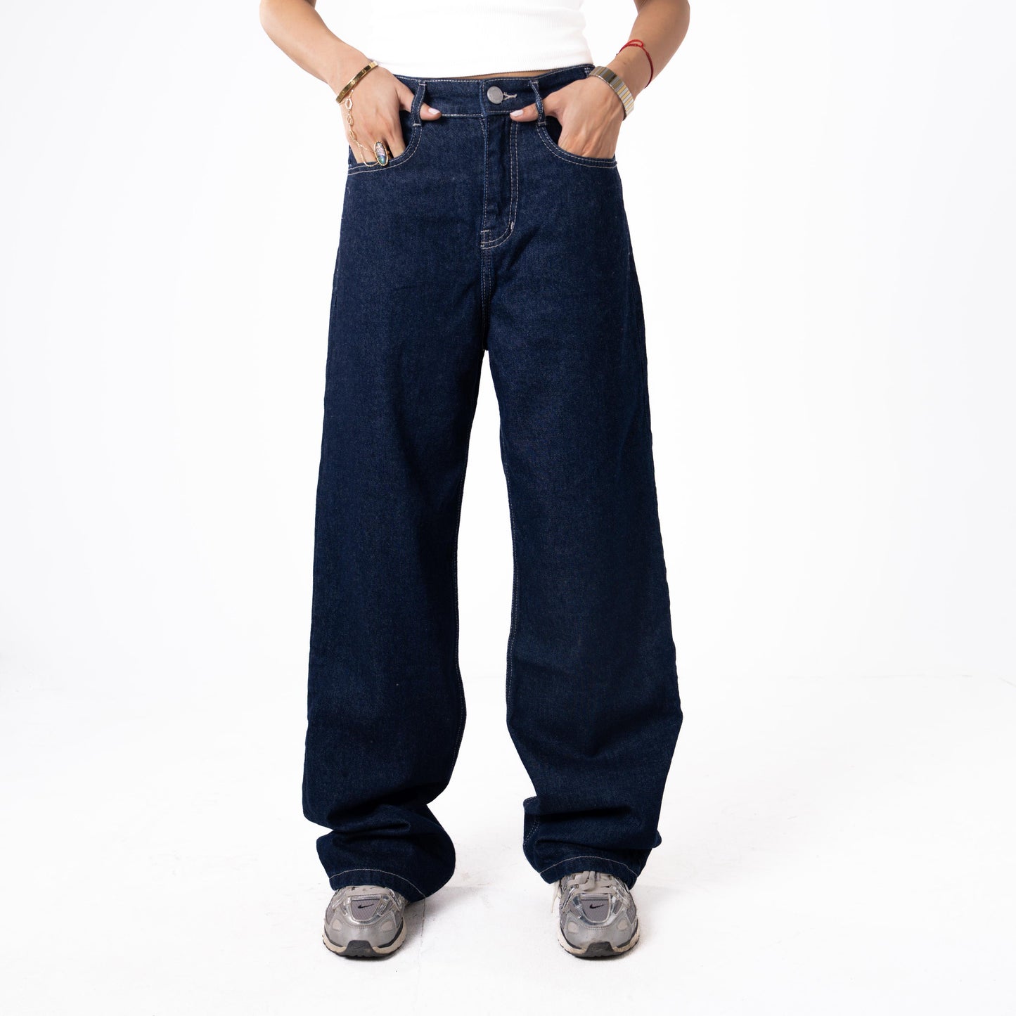 DENJOE DARK NAVY BAGGY JEANS UNISEX