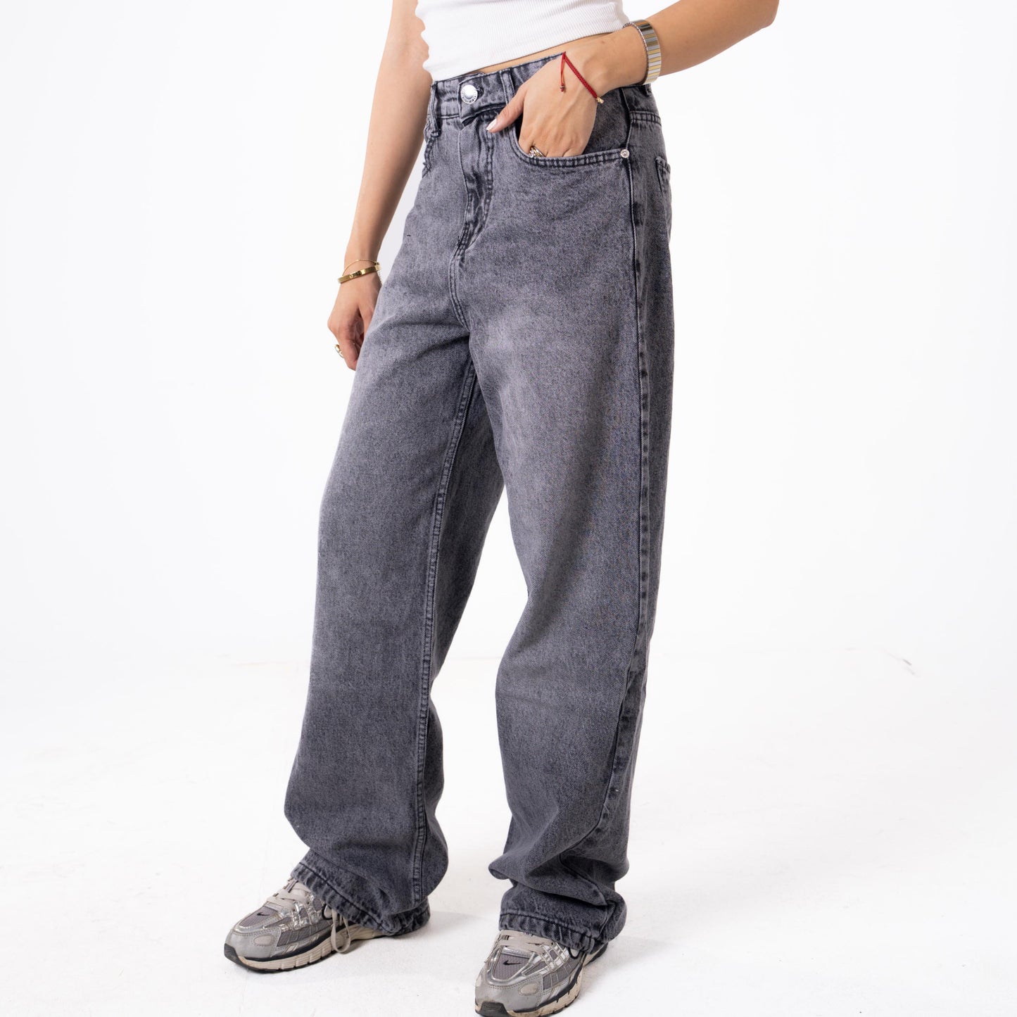 DENJOE DARK GREY BAGGY JEANS UNISEX