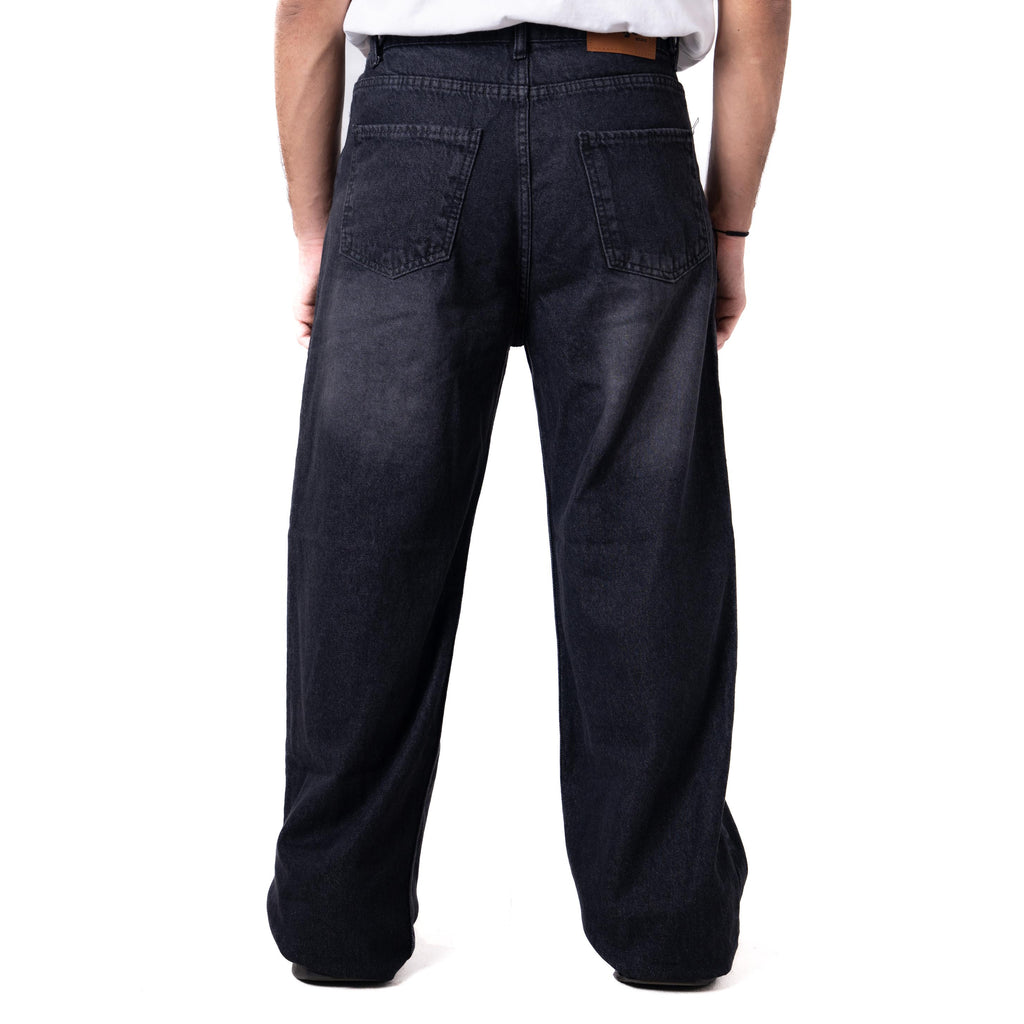 DENJOE FADDED BLACK BAGGY JEANS UNISEX