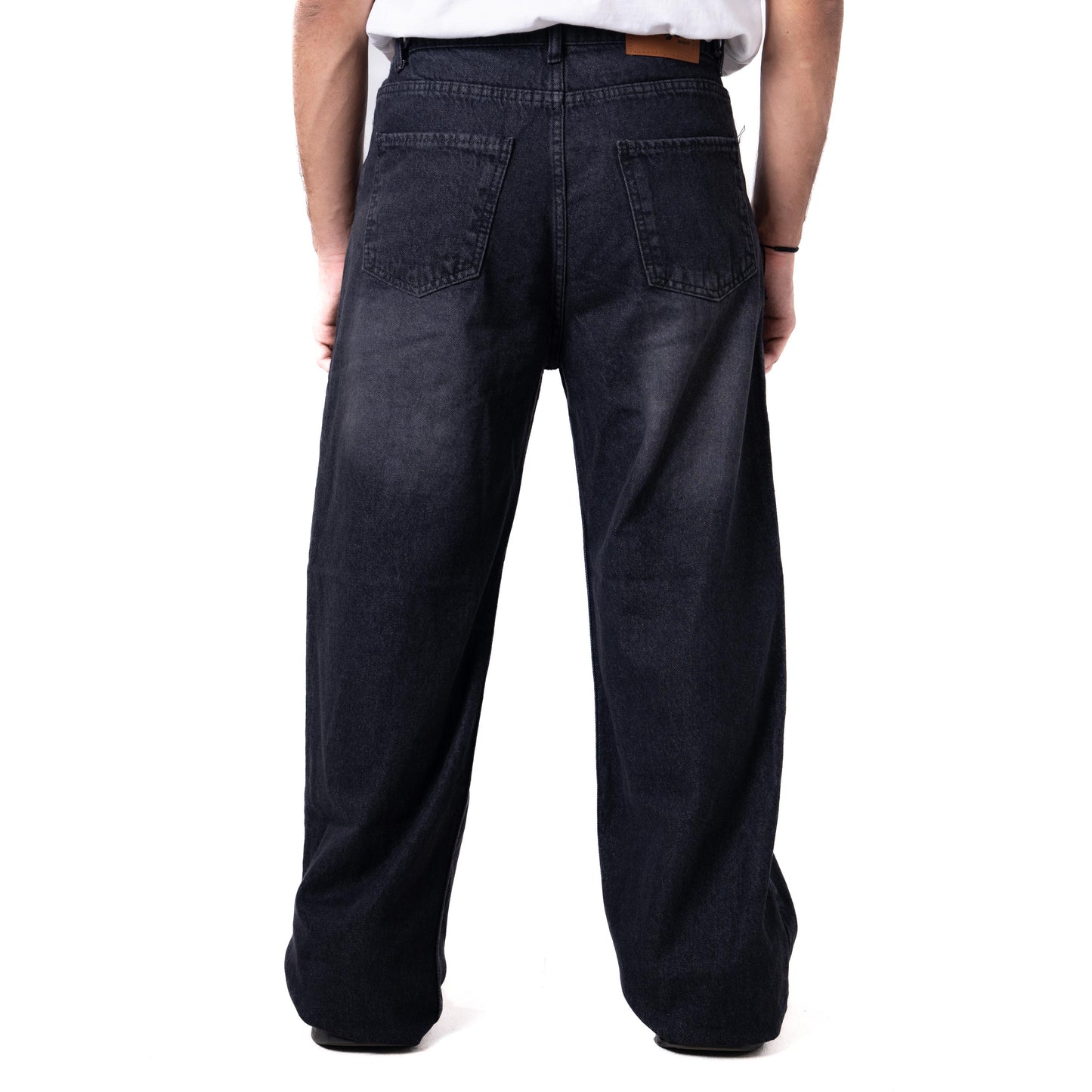 DENJOE FADDED BLACK BAGGY JEANS UNISEX