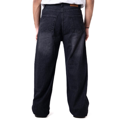 DENJOE FADDED BLACK BAGGY JEANS UNISEX
