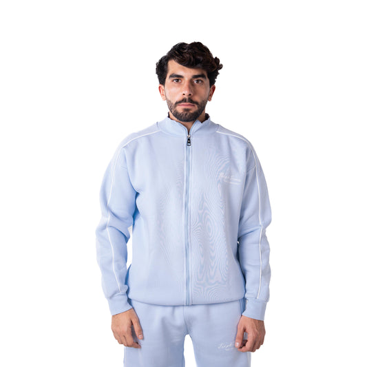 Triple 7 Zipped Retro Jacket (Baby Blue)