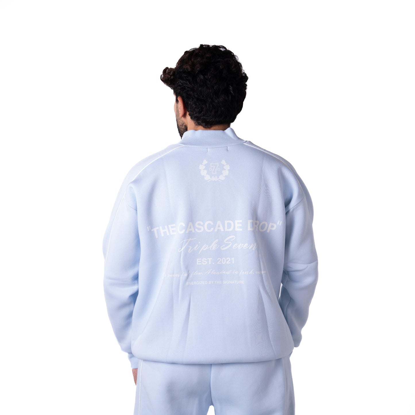 Triple 7 Zipped Retro Jacket (Baby Blue)